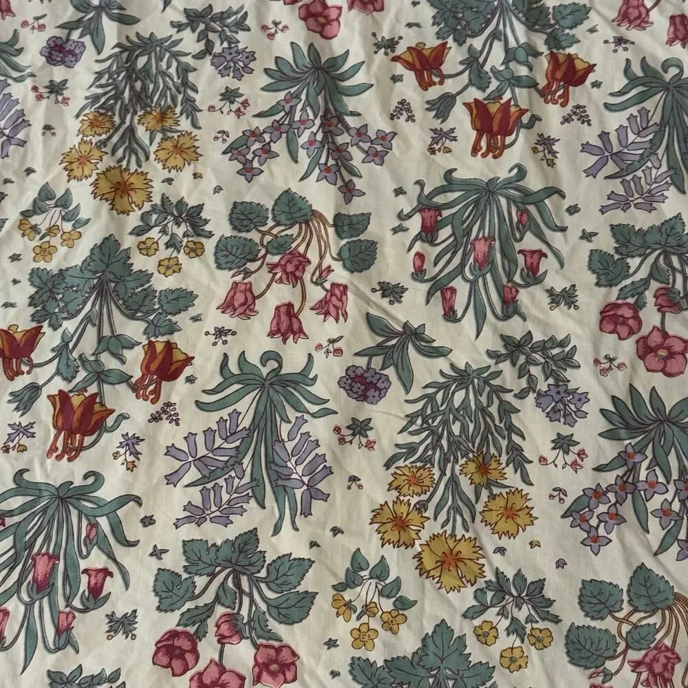 Martex Liberty of London Floral Twin Flat Sheet Ruffle Top Combed Cotton Cottage